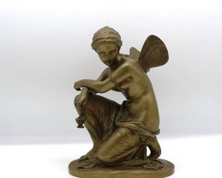 Fairy Bronze Sculpture By Eugene Laurent - "Psyche"