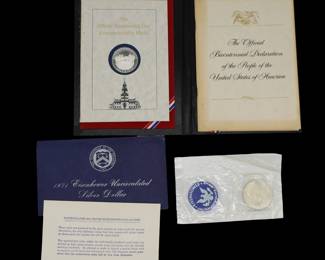 The Official Bicentennial Day Commemorative Medal And Silver Eisenhower Dollar Coin