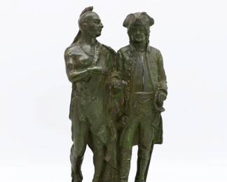 1903 "Society Of Colonial Wars" Commemorative Statue Featuring Native American