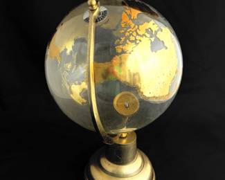 Glass World Globe with Brass Finish 