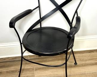 Black Wood and Metal Accent Chair