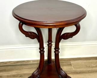 Solid Wood Carved Swan Leg Side Table - Made in Indonesia 