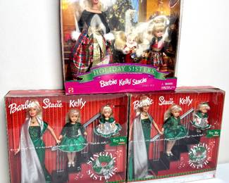 Set of 3 Barbie, Stacie, and Kelly Holiday Gift Sets 