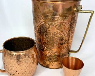 Copper Lot - Pitcher, Mug, and Shot glass 
