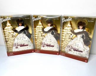 Set of 3 Barbies from the Winter Classic Collection 