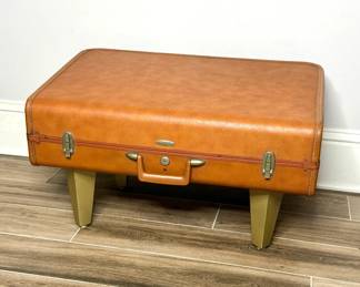 Vintage JC Higgins Leather Suitcase Table 