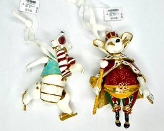 Fine Cloisonne and Blown Glass Christmas Ornament Lot - Trimsetter and Max Glass 