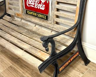 1930’s-40’s Coca-Cola Cast Iron and Wood Bench 