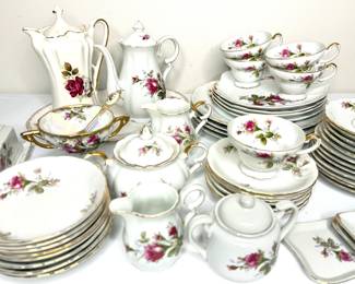 Vintage “Moss Rose” China Set with Teapots - Ucago, JAPAN, Enesco 