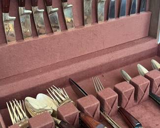 Siam bronze ware & polished brass; 41 pc set; produced in Thailand