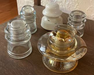 Vintage glass electrical and telegraph insulators