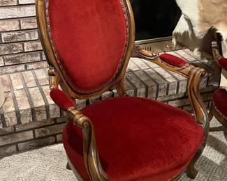 Antique wood carved parlor chairs