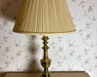 155 brasstablelampwithpleatedshade
