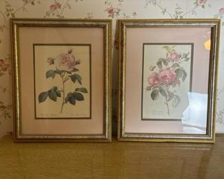 168 pairof12x15framedbotanicalroselith