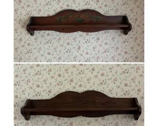 049 pairofvintagestylewoodenwallshelve
