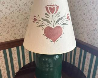 046 folkartstyleceramictablelampwithp