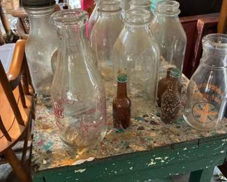 389 assortedvintageglassbottles