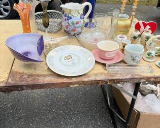 126 assortedvintageglasswareceramicsand