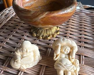347 stonecompotedishwithtwosmallbuddha