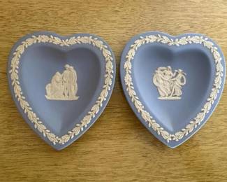150 twowedgwoodbluejasperwareheartshape