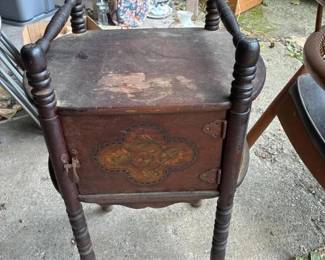 343 antiquewoodsidetablewithhandpainte