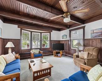 LIVINGROOM SOFA, CHAIR, CEILING FAN