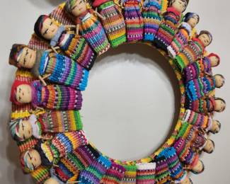 Guatemalan Folk Art...'Worry Doll Wreath' or 'Quitapenas' style!