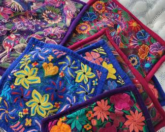 Mexican/Guatemalan Folk Art Decorator Pillow Covers. Looks like they have never been used.