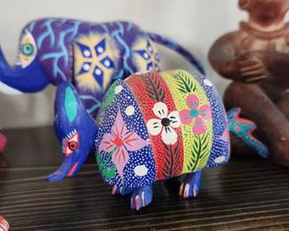 Several Handpainted/Carved Oaxacan Figures - Here is an Armadillo