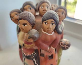 Peruvian Hand painted Clay Folk Art.