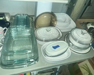 GLASS BAKEWARE & CORNING WARE