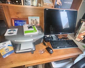 HP COMPUTER & PRINTER, NICE COMPUTER DESK