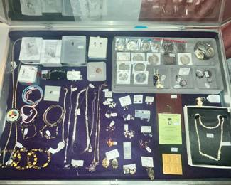 CASE FULL OF STERLING & SILVER COINS