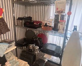 STAINLESS RACK FULL OF FINE SMALL APPLIANCES