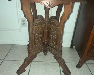 ANTIQUE MARBLE-TOP EASTLAKE TABLE