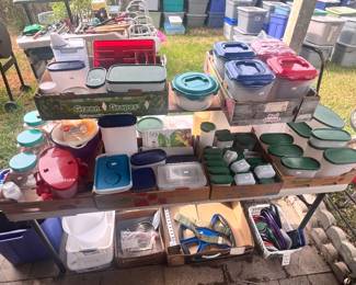TABLE FULL OF FOOD STORAGE