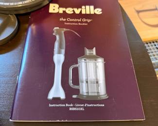 T24 - $60. Breville The Control Grip Immersion Blender Set. One piece has damage at the bottom - see photos.