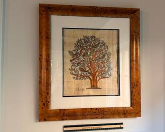 T8 - $60. Framed Papyrus Painting. Measures 20.5" x 22.5".