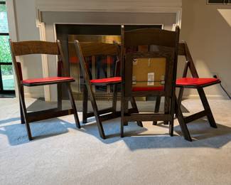 T34 - $120. Set of 4 Kestell Folding Chairs in Excellent Condition! Light enough to move but very sturdy!