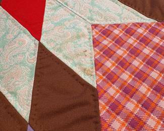 T70 - $150. Multi-Colored Lone Star Quilt. Measures 89" square. Excellent Condition.
