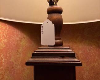 T43 - $30. Wooden Table Lamp. Measures 30.5" tall.