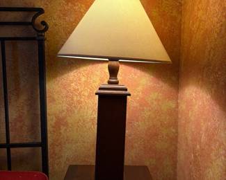 T43 - $30. Wooden Table Lamp. Measures 30.5" tall.