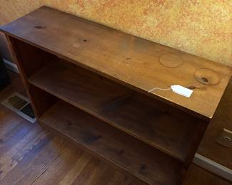 T50 - $65. Wooden Bookcase. Measures 38.5" x 11.25" x 28.25" tall.