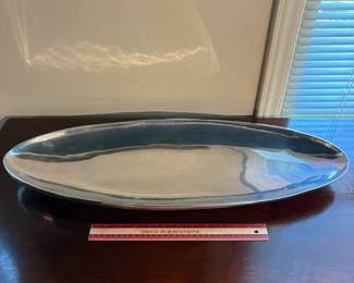 T79 - $15. Silver Toned Decorative Platter.