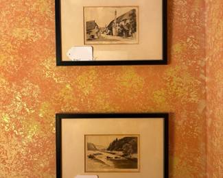 T69 - $80. Pair of Signed Lithographs. Each measures 12" x 8.5".