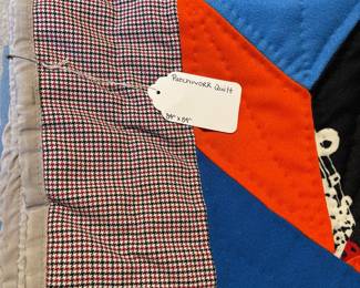 T71 - $150. Patchwork Quilt. Measures 84" square. Very good condition - needs a few very minor repairs.