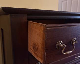 T59 - $175. Wooden Lingerie Chest. All drawers slide perfectly. Measures 26" x 17" x 47.25" tall.