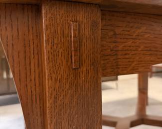 T14 - $2,400. Mission Style Dining Table. No name that I can find - clearly a well built, hand crafted table. Measures 48" x 66" x 29.5" tall. Does have 1 - 12" leaf. *Very* good condition - some very minor scratches on the top.