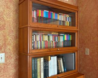 T52 - $450. Barrister Bookcase. All doors open easily. No name found. Excellent Condition. Measures 34.5" x 15.75" x 80.5" tall.
