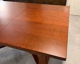 T14 - $2,400. Mission Style Dining Table. No name that I can find - clearly a well built, hand crafted table. Measures 48" x 66" x 29.5" tall. Does have 1 - 12" leaf. *Very* good condition - some very minor scratches on the top.